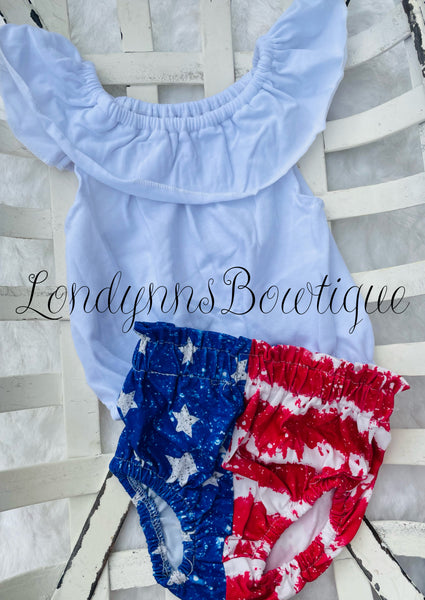 4th of July bloomies & shirt  outfit