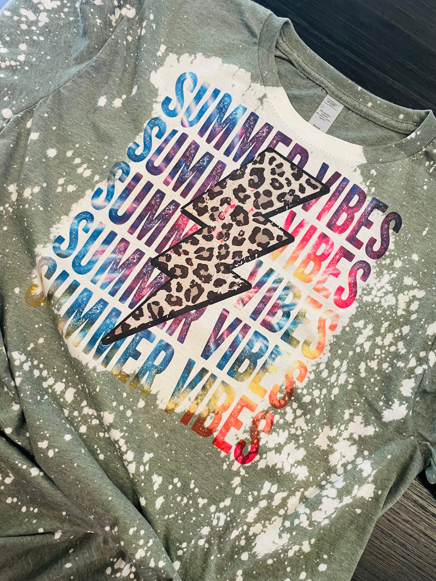 Summer vibes bleached  shirt