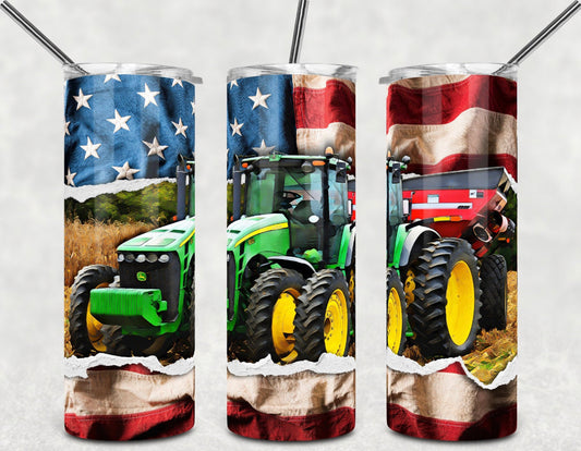 Flag tractor tumbler