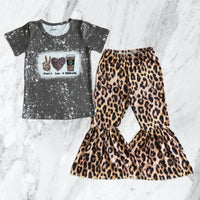 Peace love coffee leopard bottom boutique outfit