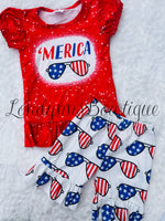 American flag glasses shorts outfit