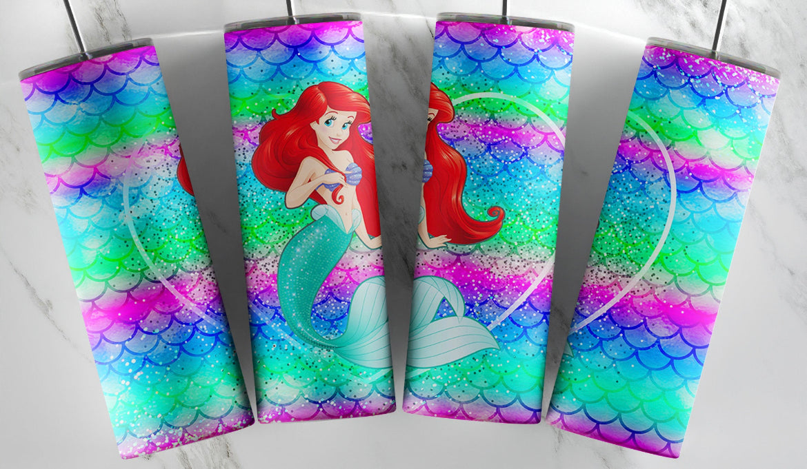 Glitter mermaid scale tumbler