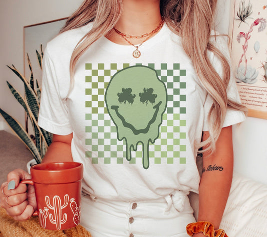 Cute st Patrick’s checkered  shirt