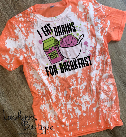 I Eat Brains For Breakfast Youth Bleached shirts