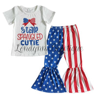Star spangled cutie bell bottom boutique outfit