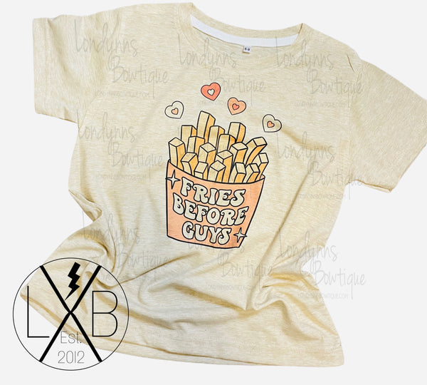 Fries before guys valentines short sleeve sublimation shirt adult