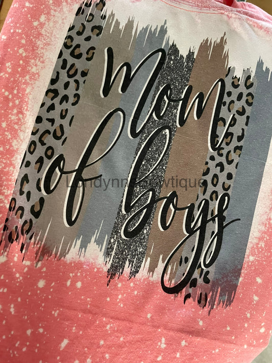 Mom of boys bleached shirt