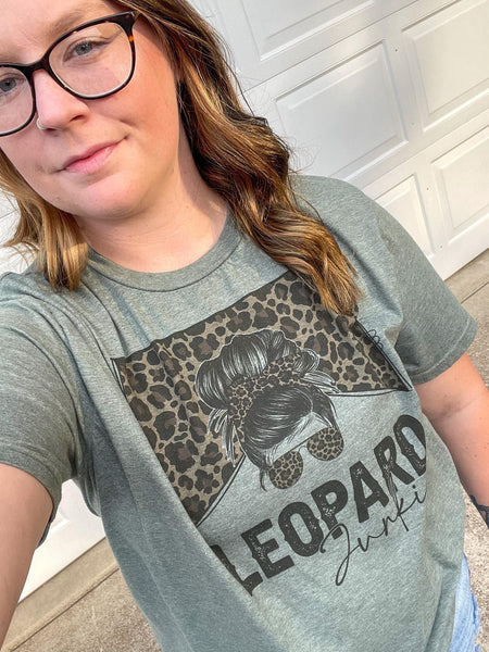 Leopard junkie  short sleeve sublimation shirt adult