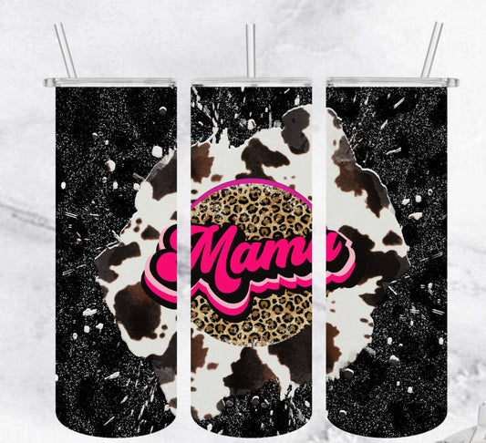 Mama leopard cow tumbler