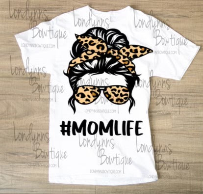 Mom life Brown and White Cheetah Leopard Shirt