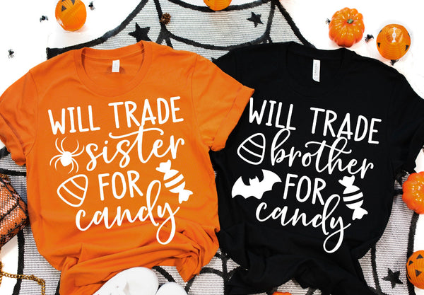 Will trade sister brother for candy Halloween shirt