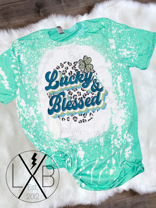 Lucky blessed St Patrick’s day adult bleached shirt