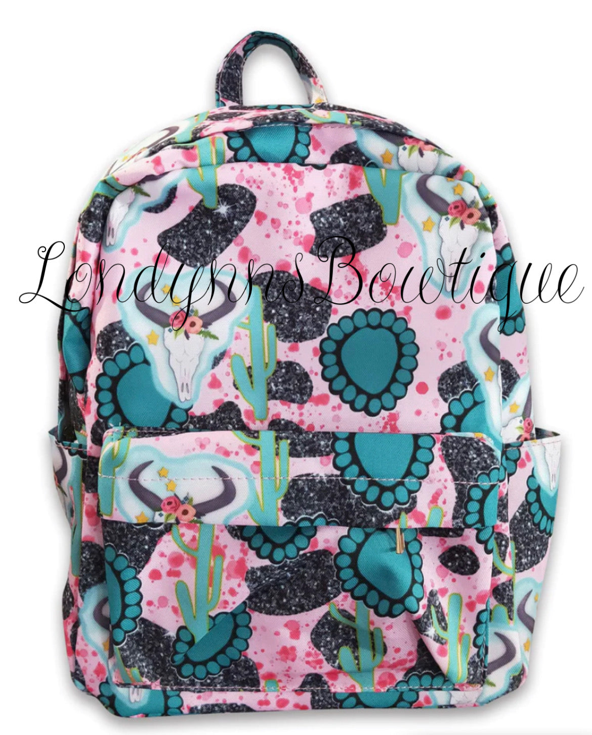 Pink teal western backpack
