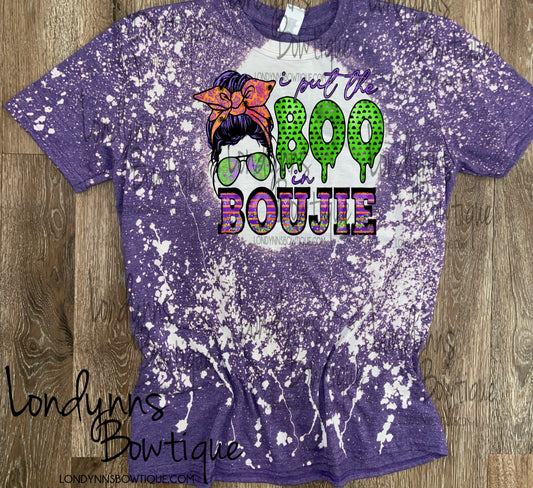 I put the boo in Boujee  Halloween   bleached shirt