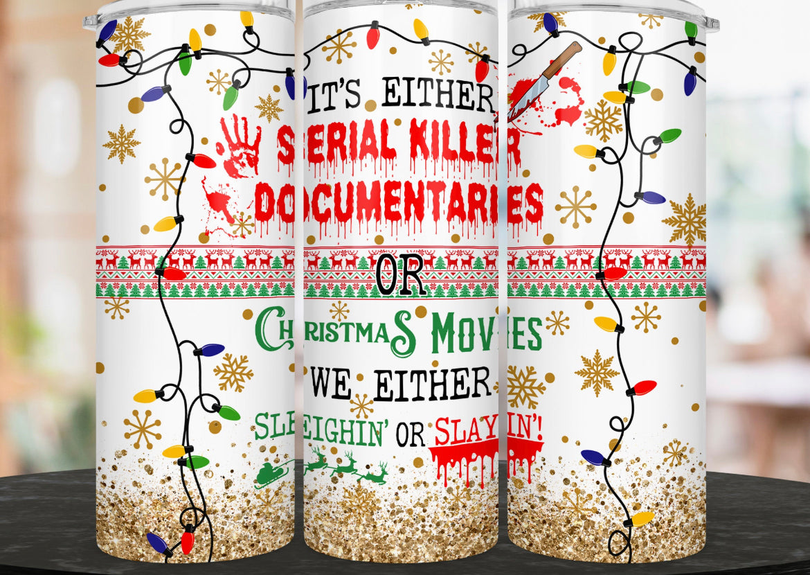 Serial killer criminal Christmas tumbler