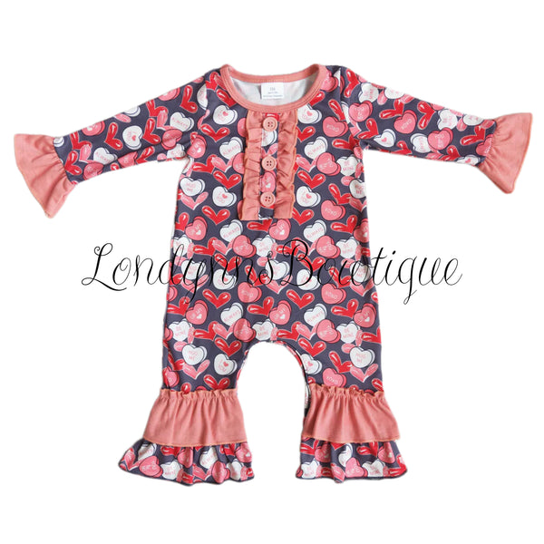 Heart ruffle jumper valentines boutique outfit