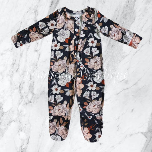 Floral button up  pajamas