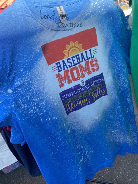 Baseball mom bleached  shirt