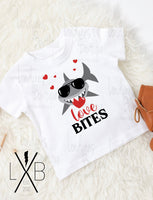 Shark love short sleeve Valentine’s Day Toddler Sublimation shirts