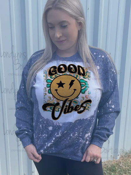 Good vibes Bleached sweatshirt