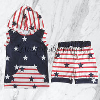 Navy 4th of July shirt shorts outfit