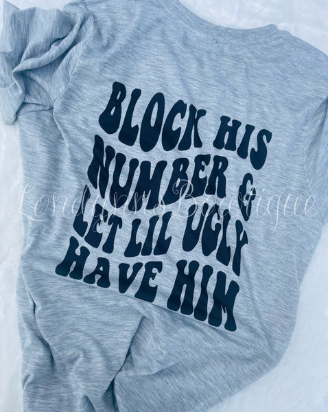 Block his number shirt