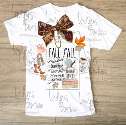 Fall Y’all  Baby/Infant shirts/Onsies