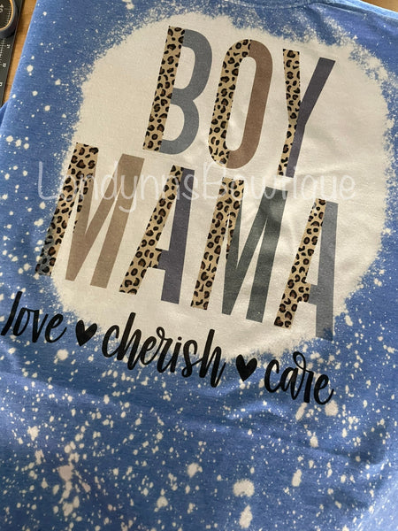 Boy mama love cherish bleached shirt