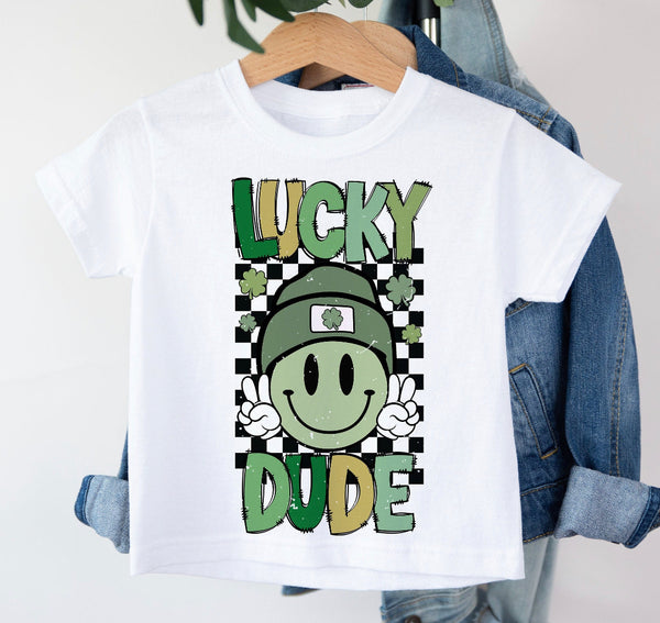 Lucky dude st patricks  TODDLER/KIDS Sublimation shirts