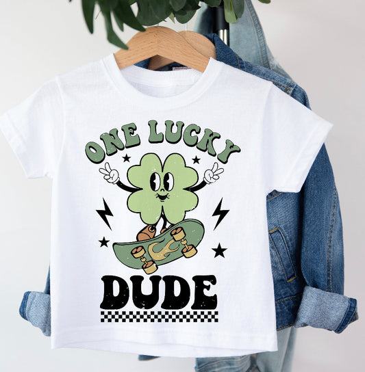 One lucky dude st patricks  TODDLER/KIDS Sublimation shirts