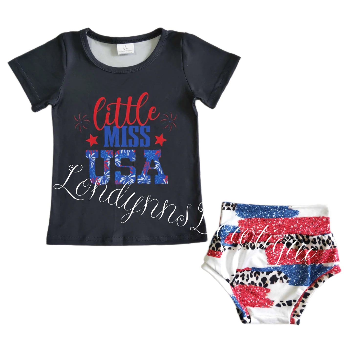 Little miss USA Bummie shirt set