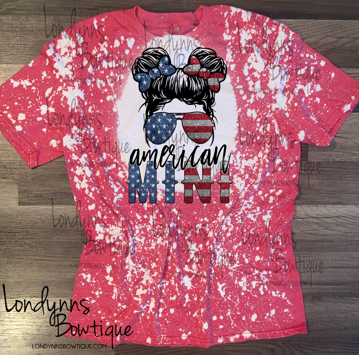 Mini Fourth of July patriotic Bleached Shirt