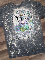 Tequila spooky witchcraft  Halloween ADULT bleached shirts