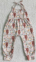 Highland cow romper boutique outfit
