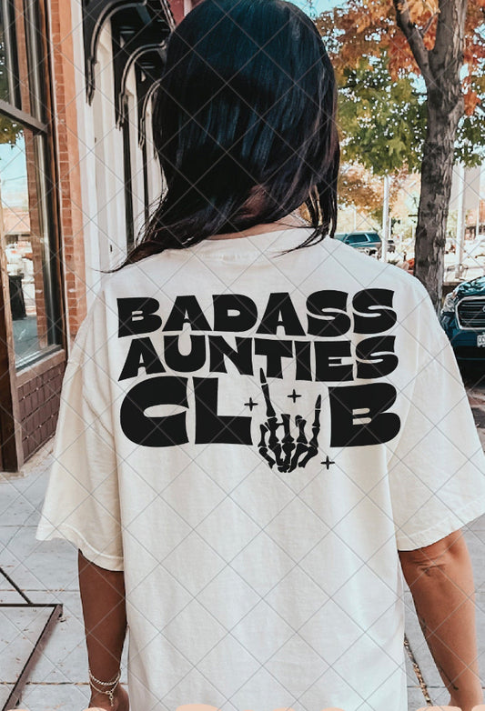 Bad ass auntie club  short sleeve sublimation shirt adult