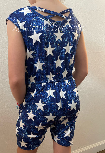 4th of July romper boutique outfit