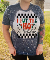 I put the ho in holidays Christmas bleached shirt