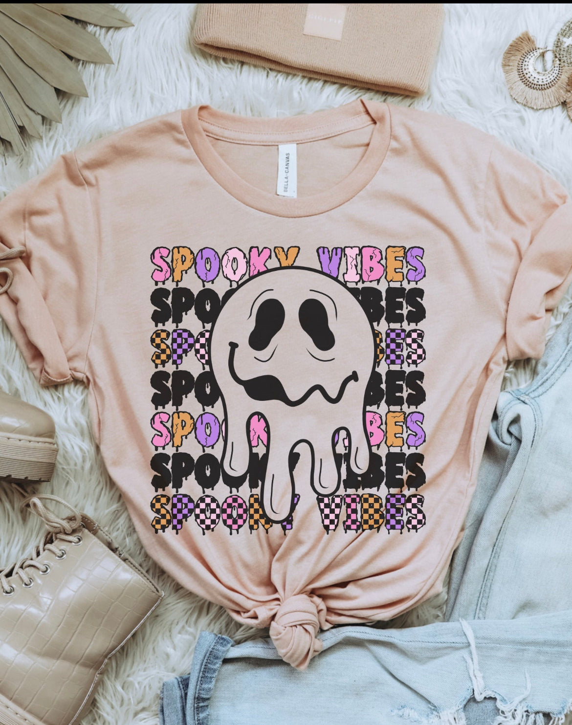 Spooky vibes Halloween  short sleeve sublimation shirt adult