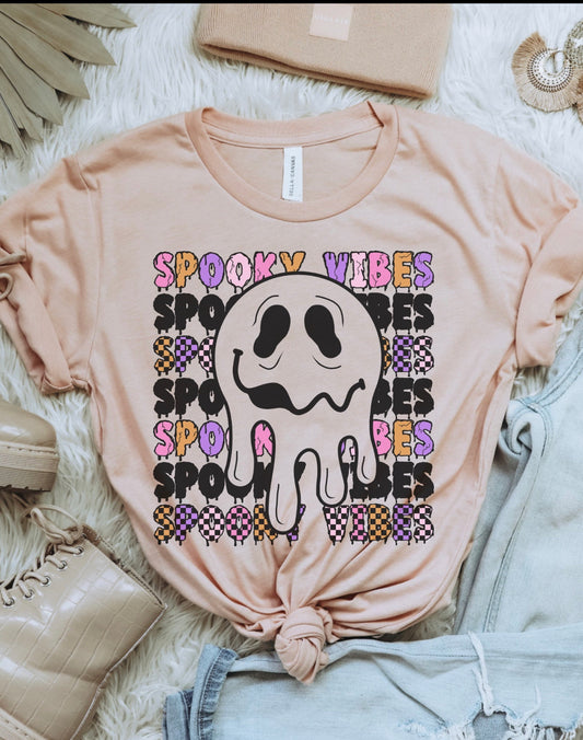 Spooky vibes Halloween  short sleeve sublimation shirt adult