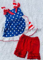 4th of July ruffle shorts  outfit